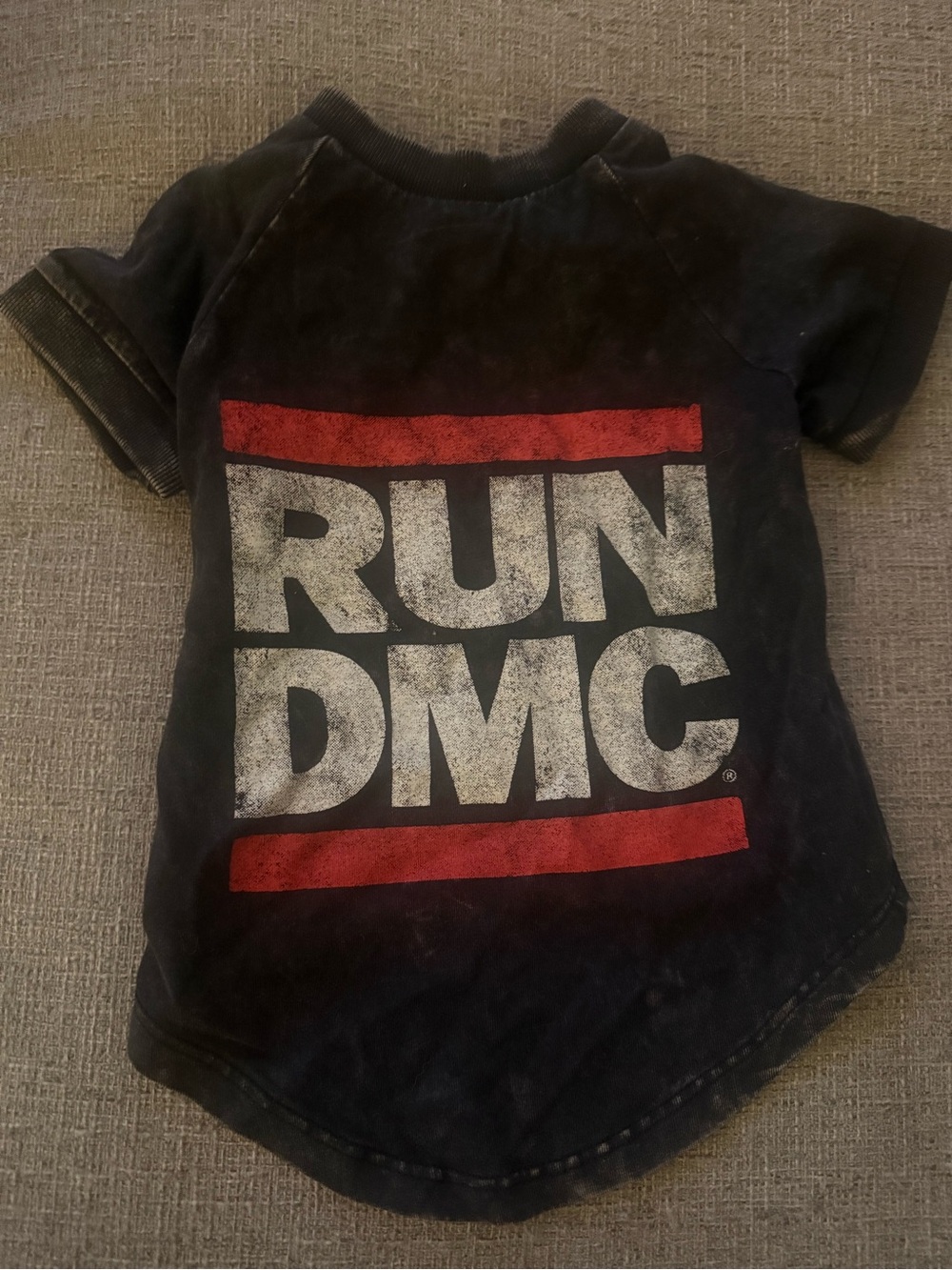 Typo Pet Club Run DMC Dog T-Shirt Size S/M Black Graphic Band Tee